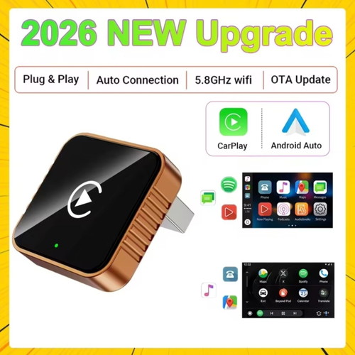 Wireless Android Auto and Apple CarPlay adapter