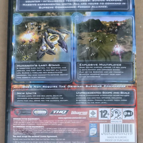 Supreme Commander Forged Alliance PC DVD like new