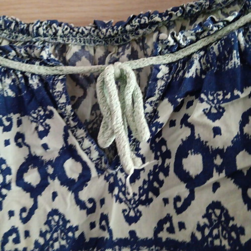 Women's blouse used, blue and turquoise, sizes L and XL