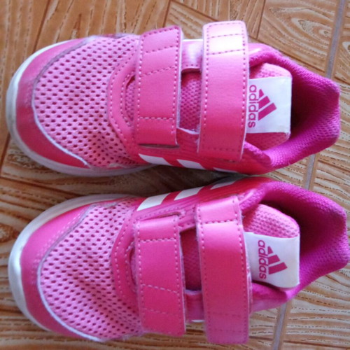 Adidas pink athletic shoes used size 25