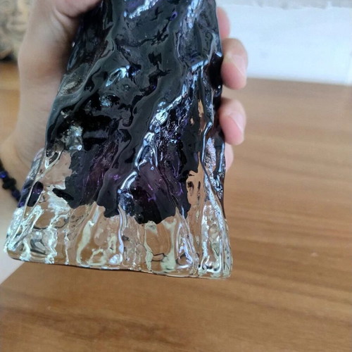 Vintage glass vase with amethyst color, West Germany 1970s, like new