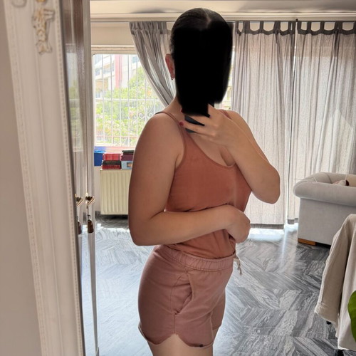 Pull & Bear top and shorts set used, dusty pink and nude, size S