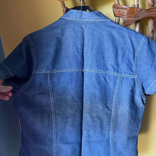 Denim shirt like new, short sleeve, blue, Greek made