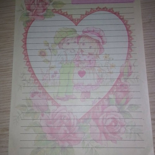 Love letters stationery from 80s-90s, 5 single sheets, like new