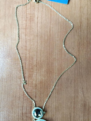 Galdini necklace stainless steel with synthetic stones new