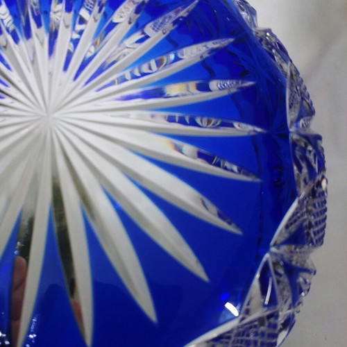 Nachtmann Rom Bleikristall blue bowl, new, Germany 50s