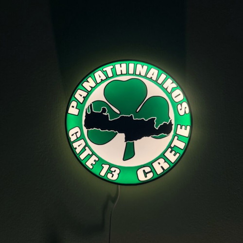 Led light Gate 13 Crete Lightbox like new, official Panathinaikos replica