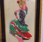 Vintage embroidered flamenco dancer artwork, used