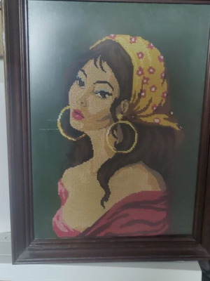 Decorative frames like new, handmade embroidered with wooden frame