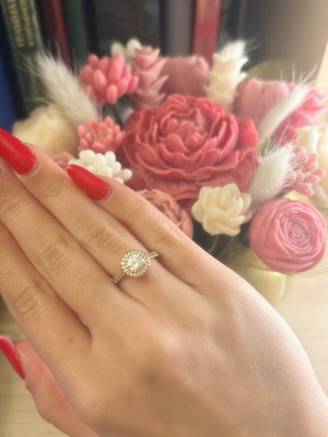 Swarovski ring new, size 50, pink gold