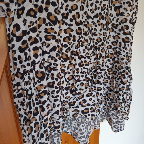Leopard print long blouse short dress size L like new