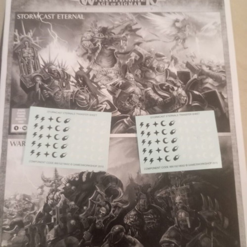 Warhammer Age of Sigmar cards and transfers new