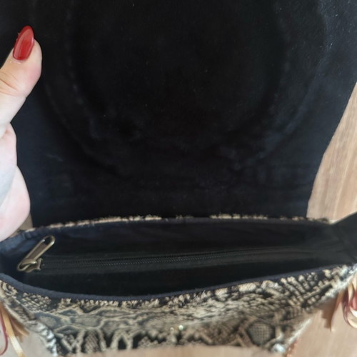 Boho shoulder bag animal print snake leather like new