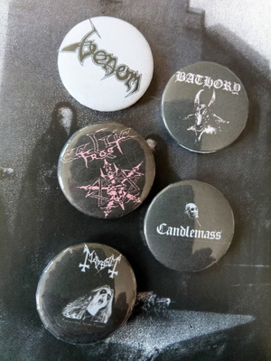 Black Metal και Doom καρφίτσες μεταχειρισμένες, Bathory, Venom, Celtic Frost, Candlemas