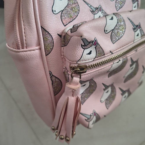 Children's backpack with unicorn design, like new, pink