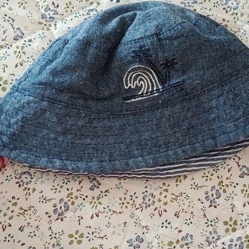 Bucket hat Orchestra blue denim 44cm, new