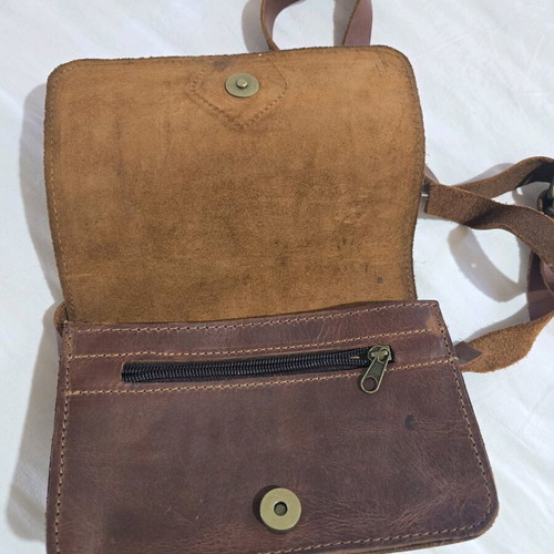 Leather crossbody bag brown like new