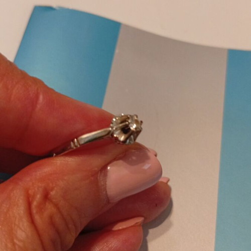 Diamond Solitaire Ring K18 White Gold, like new