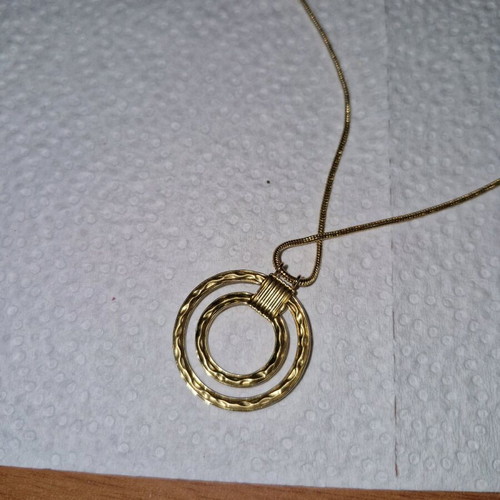 Steel necklace pendant new gold-colored