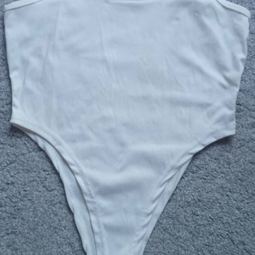 White ribbed bodysuit Shein size L like new