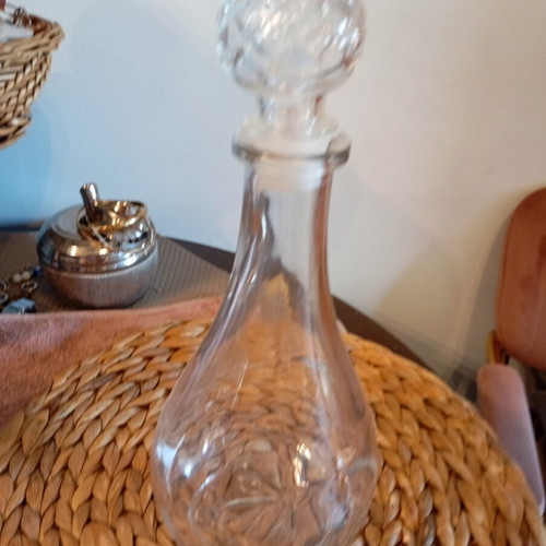 Vintage glass decanter like new, thick glass