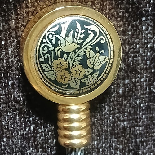 Spanish Toledo letter opener with Damascene design unused