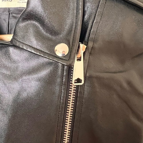 Mango leather jacket used, size M, black