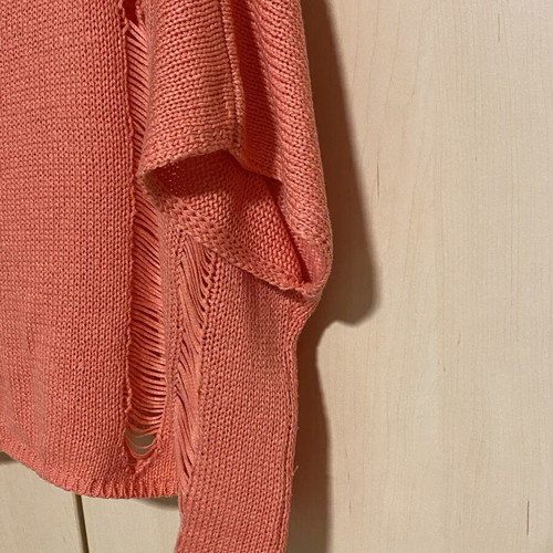 Knitted cotton blouse one size coral color new