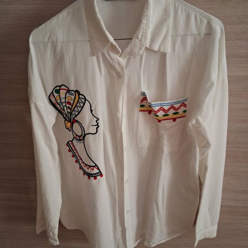 Ethnic white shirt like new, size M
