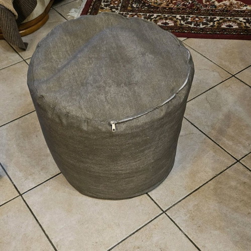Anatomical pouf new gray with removable fabric cover