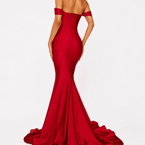 Red prom evening maxi dress, size medium