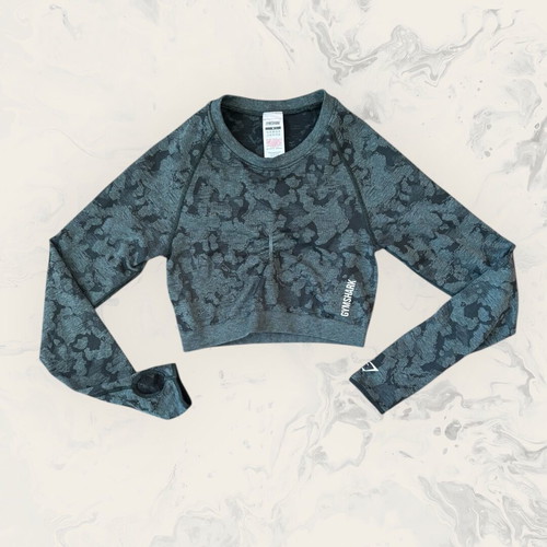 Gymshark Adapt Camo women's long sleeve sports top new, size M