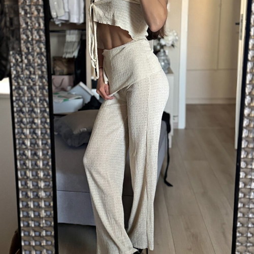 Zara women's beige elastic set, size XS