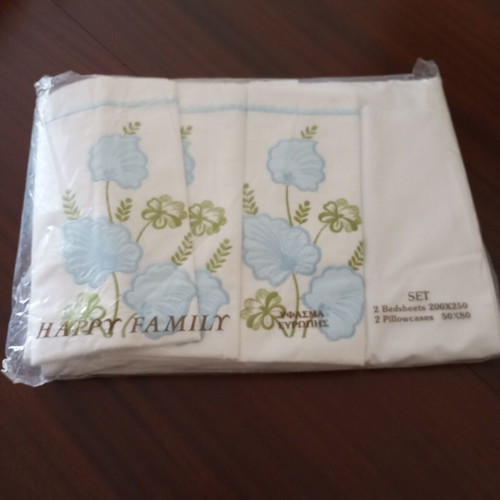 Double bed sheet set new with European fabric appliqué embroidery