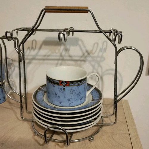 Tea set with metal base unused