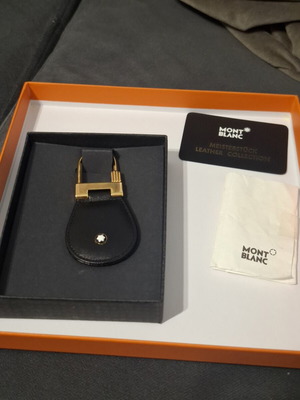 Montblanc Meisterstück δερμάτινο μπρελόκ κλειδιών μαύρο και χρυσό