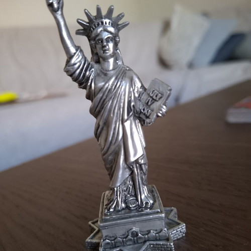 Statue of Liberty decorative figurine resin silver finish new