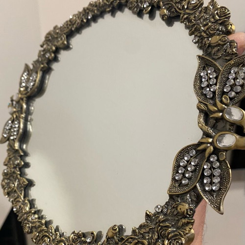 Metal small mirror used