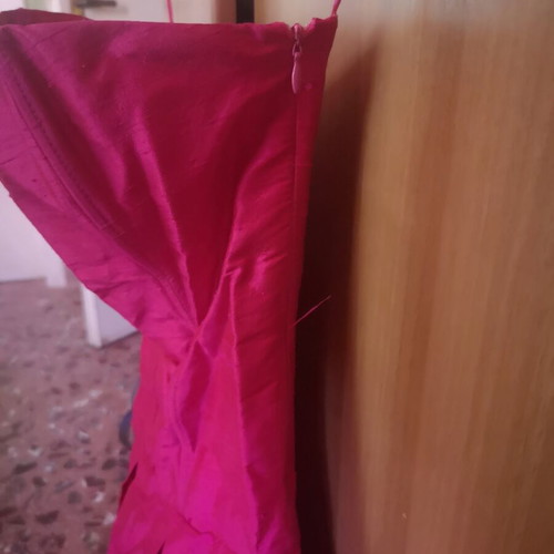 Ysatis dark fuchsia strapless dress with corset and zipper, size 1