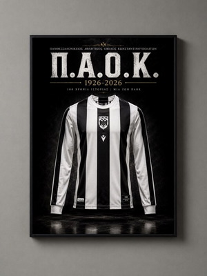 PAOK 100 Years Frame 30x40cm new, official replica