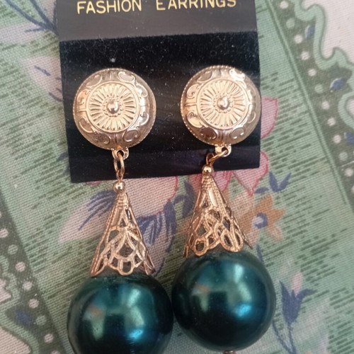 Earrings clip-on vintage boho style, new, statement design