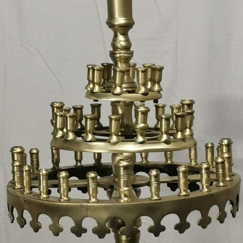 Brass candle stand used, 50 candles, 1950 era