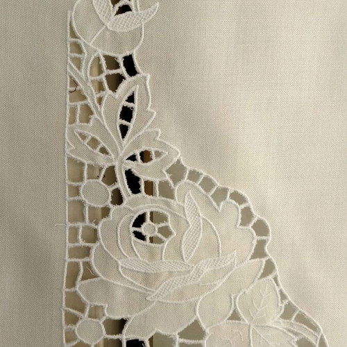 Set of 2 cotton cutwork table linens new