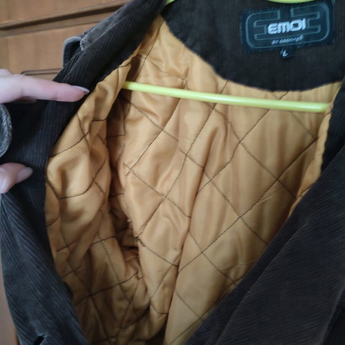 Women's brown corduroy coat used, size L