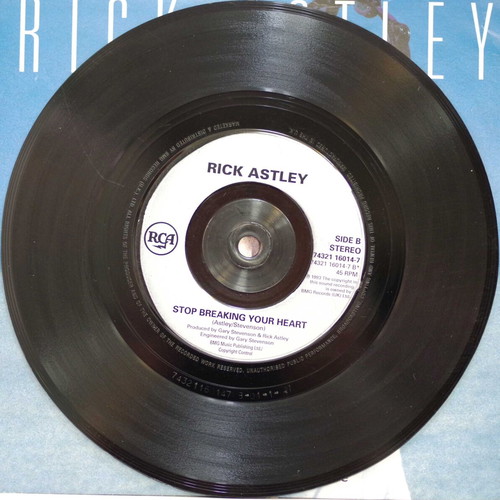 Rick Astley The Ones You Love & Stop Breaking Your Heart 7'' vinyl used, pop