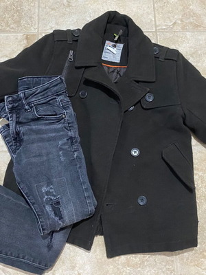 Σετ παιδικών ρούχων Zara και Orchestra με 2 skinny τζιν και παλτό, 6 ετών