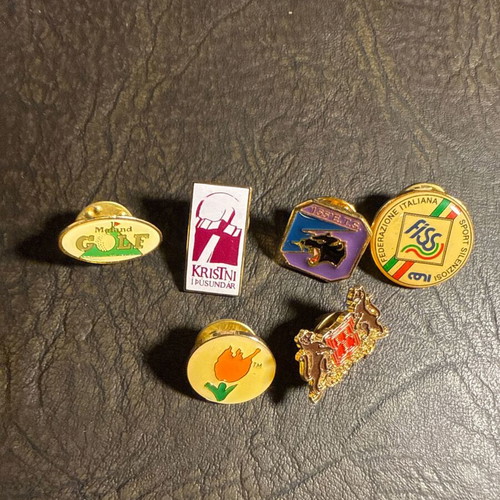 Vintage metal pins set of 6, new condition