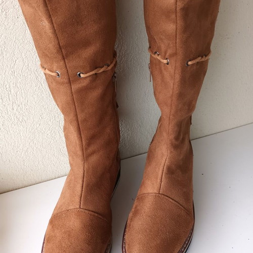 Suede women's boots camel color size 38