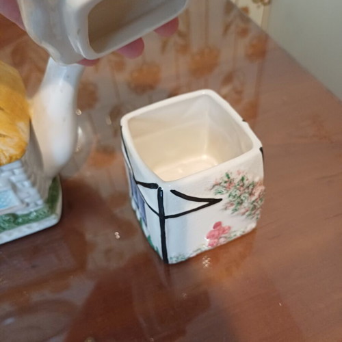 Vintage Cottage Ware Ceramic Teapot and Container set, new
