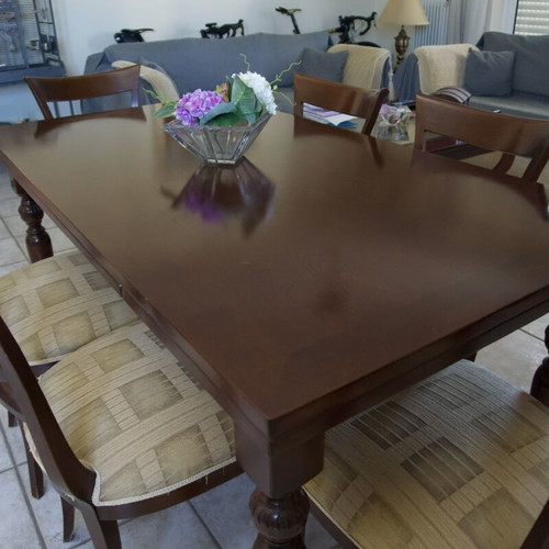 Wooden dining set with 6 chairs